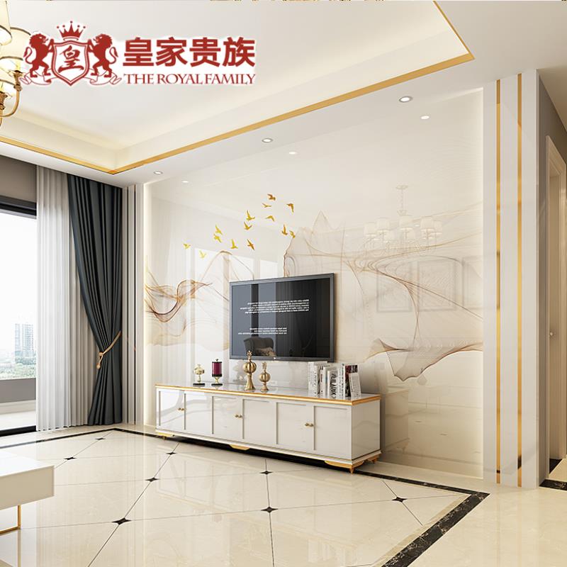 2020石材客厅大板背景墙简约现代电视墙人造轻奢大理石影视墙渗.
