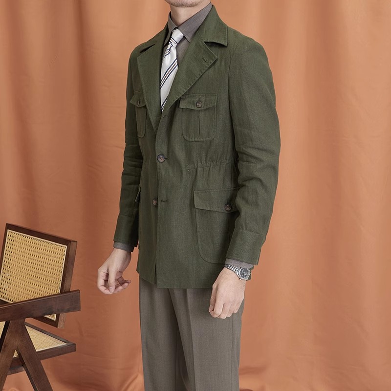 自制休闲春夏秋复古标准亚麻