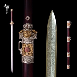 尊武刀剑赵沛炎手工花纹钢宝剑