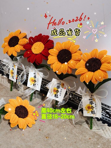成品扭扭棒手工向日葵礼物拍照
