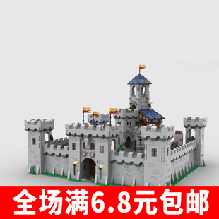 中世纪城堡积木古代城墙城门城池战争哨塔moc场景兼容国产小颗粒