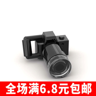 国产积木人仔单反长筒相机兼容国产30089零配件 自拍手持道具