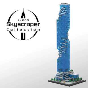 MOC-174819曼谷玛哈那空摩天大楼1:800比例建筑模型拼插积木套装