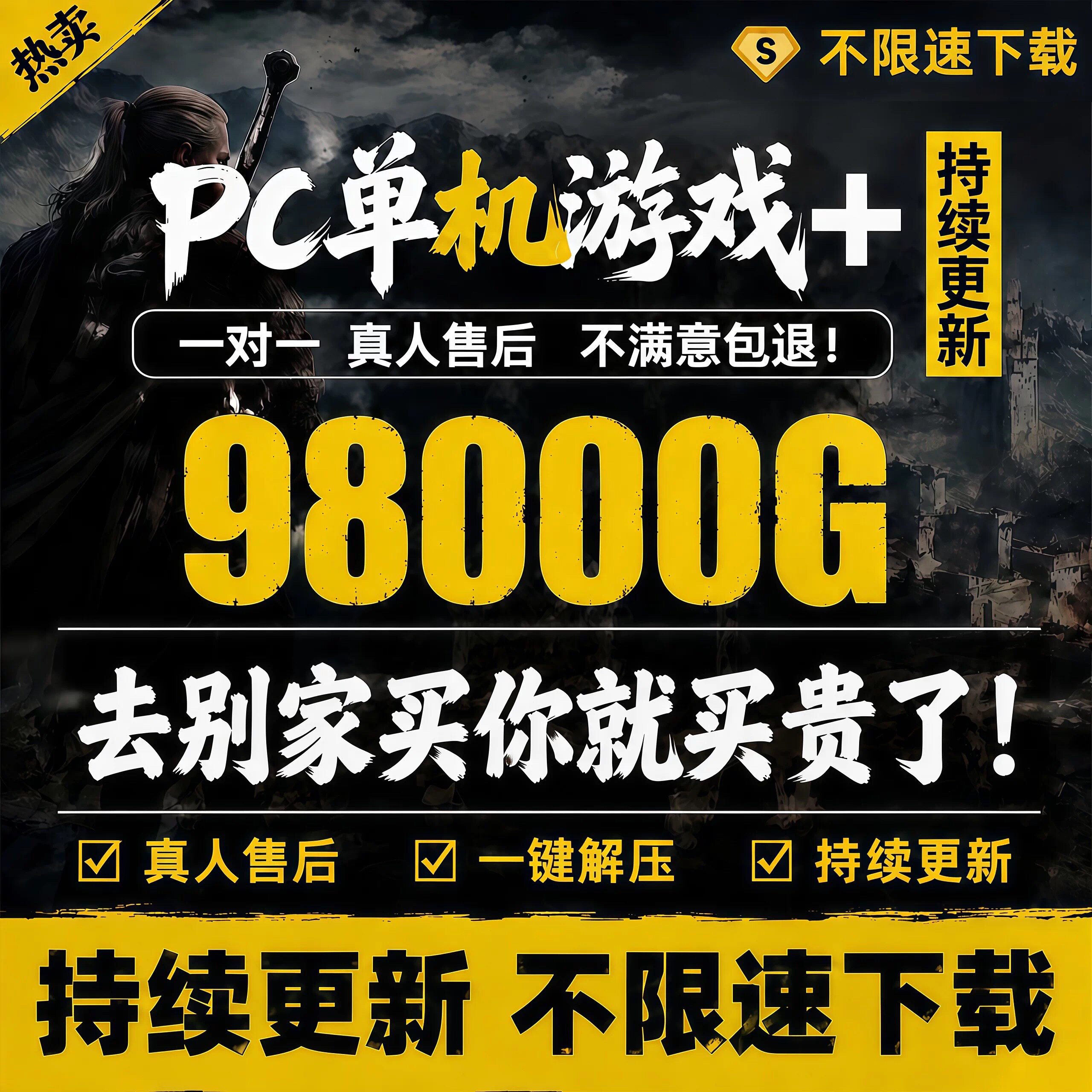 大型3A电脑PC单机游戏合集 免steam中文全DLC豪华版 店铺会员