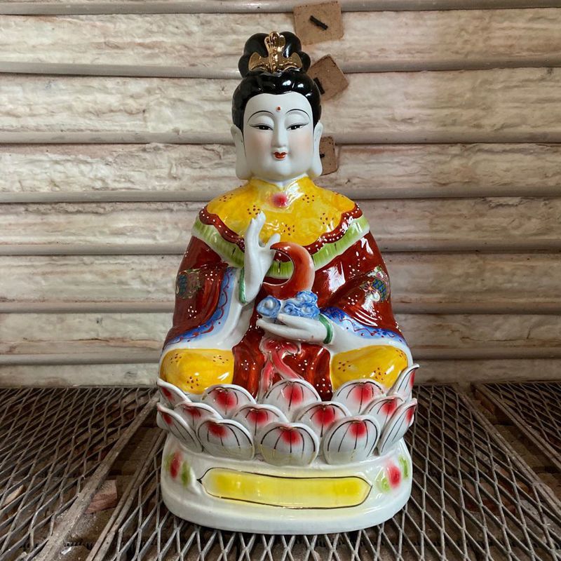 陶瓷月光娘娘日光娘娘太阳星主太阴娘娘月亮娘娘老母佛像神像