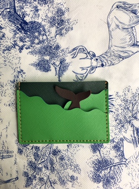 鲸鱼尾巴绿色卡包女士横款方形女生闺蜜生日情人节礼物礼品信用卡