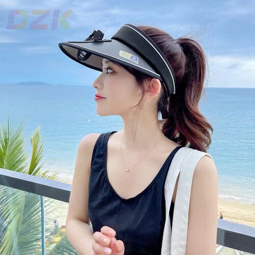 夏季带风扇帽子充电夏天防晒男女防紫外线太阳帽女孩空顶遮阳帽f8