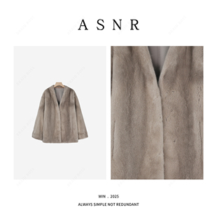 衣长71进口天鹅绒水貂毛高端设计皮草外套A018 辫子老板生日会