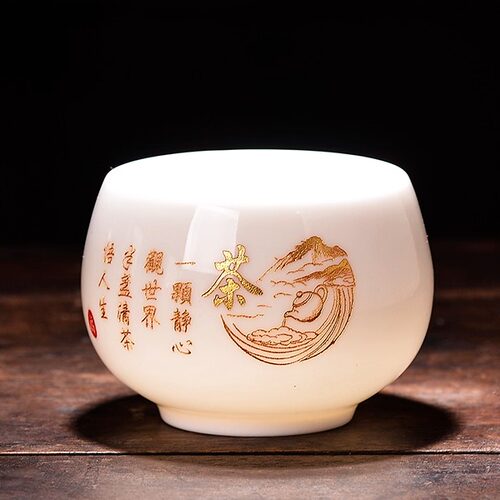 羊脂玉白瓷私人定制陶瓷主人杯个人专用杯刻字百家姓定制茶杯礼盒