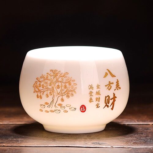 羊脂玉瓷主人杯功夫茶具