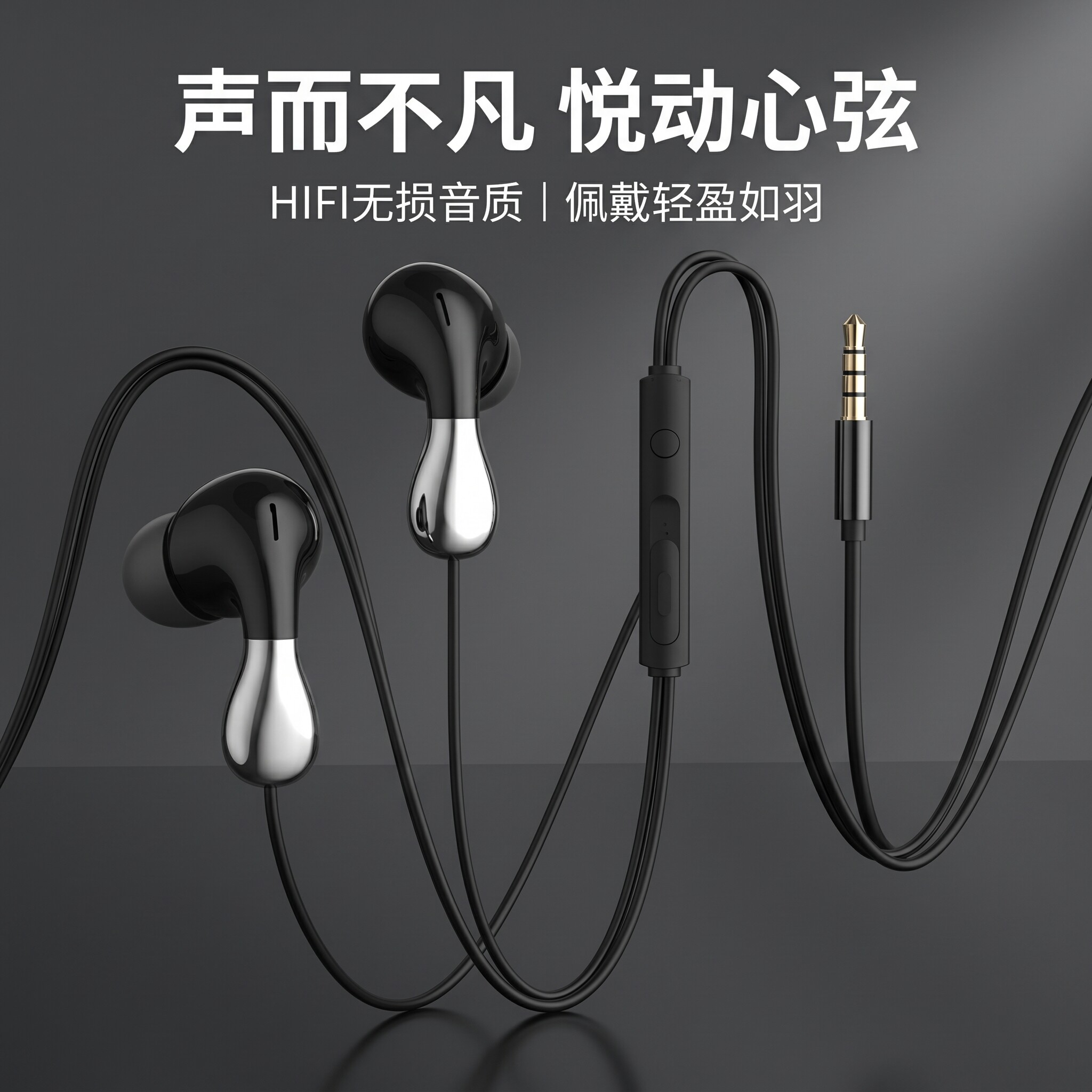 有线耳机入耳式HIFI高音质K歌游戏适用于华为VIVO小米OPP三星兼容