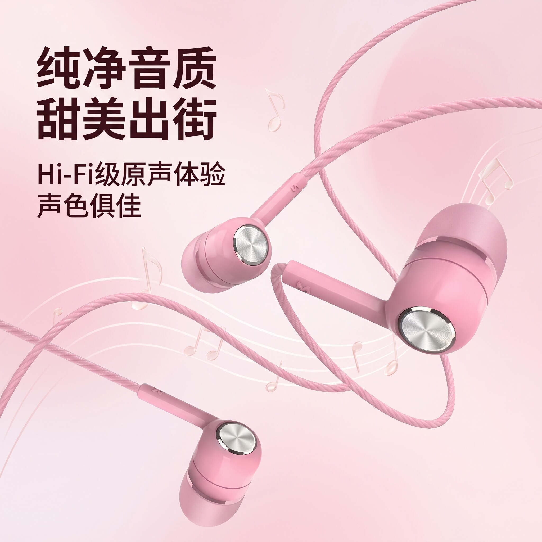 type-c入耳式重低音线控圆头耳机适用于vivo红米小米运动游戏带麦