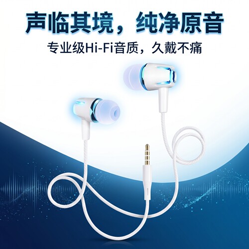 有线耳机入耳式适用于华为OPPO/vivo安卓手机3.5mm圆孔小米耳机
