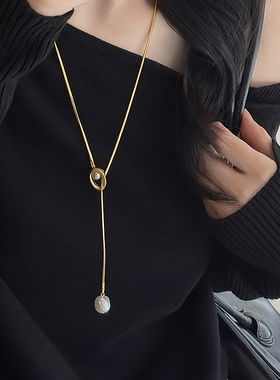 一款多戴抽拉式秋冬长款毛衣链