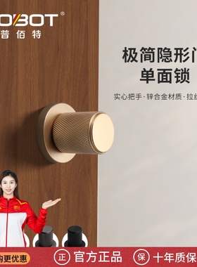 普佰特隐形门锁暗门极简把手背景墙单面锁带钥匙室内房门单边锁金