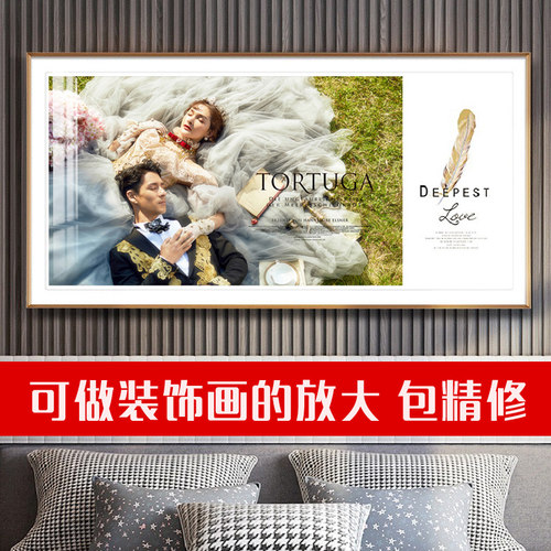 放大挂墙冲印全家福制作水晶相片