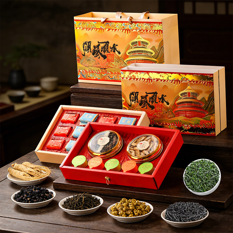 西洋参黑枸杞双拼礼盒高档补品营养品过年送父母送长辈养生礼品