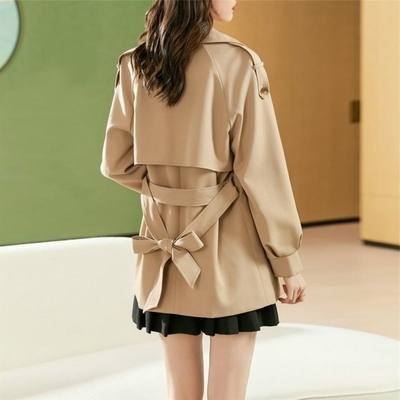 短款风衣外套女春秋小个子2025年新款卡其色大码女装宽松显瘦上衣