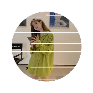 牛油果绿色衬衫女慵懒风防晒衬衣宽松别致雪纺上衣春夏季薄款外套