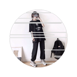 夏春女学生单件/套装宽松韩版长袖T恤+九分束脚工装阔腿裤两件套
