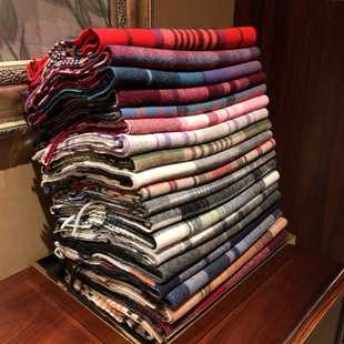 英国Edinburgh苏格兰爱丁堡格子男士女士围脖披秋冬羊毛羊绒围巾