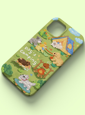 焱焱可爱小狗手机壳适用iPhone14promax苹果15菲林13小众12绿色xs硬11华为mate50荣耀P60小米vivox90一加oppo