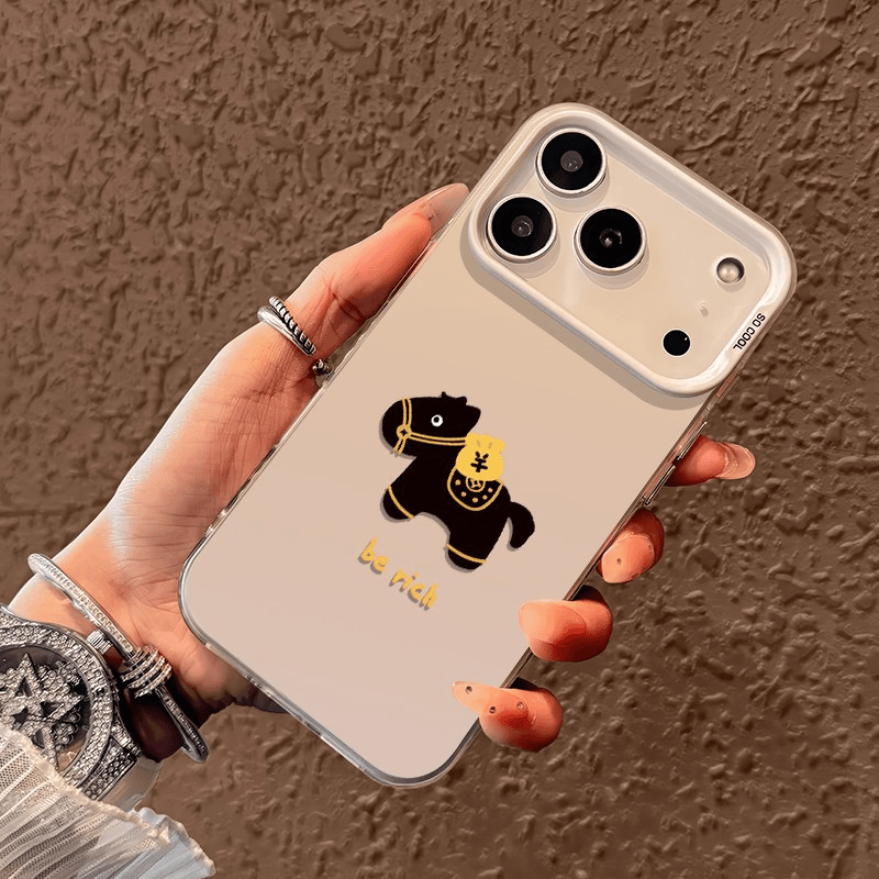 焱焱有钱小黑马适用iPhone17promax/14/12苹果15涂鸦手机壳16promax小众XS苹果15华为vivo小米oppo彩银壳创意,3C数码配件,手机保护套/壳,淘宝优惠券,粉丝福利购,淘宝优惠卷