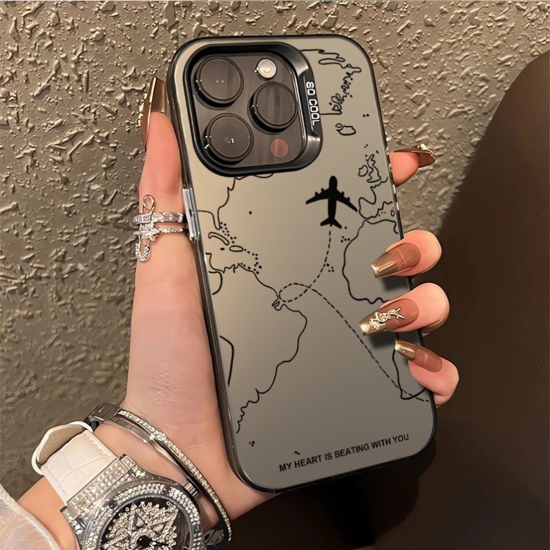 焱焱适用苹果16Pro max手机壳16pro保护套16飞机地图iPhone15/14ProMax手机壳苹果13/12/11创意XS/XR/X软壳8