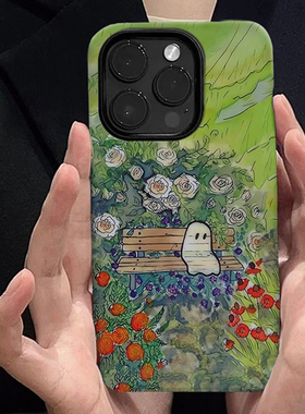 焱焱EMO幽灵手机壳iPhone15小米14苹果13promax华为mate60绿色vivo适用iqoo硬轻薄opporeno红米k70春夏二合一