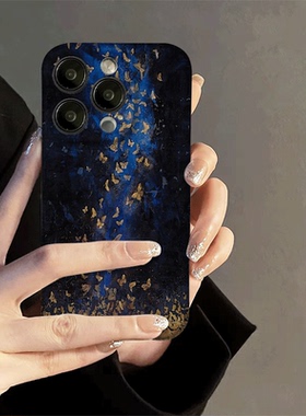 焱焱舞动蝴蝶化蝶蓝色高级小众菲林全包手机壳适用苹果15iphone14小米14华为mate60荣耀80vivox100opporeno11