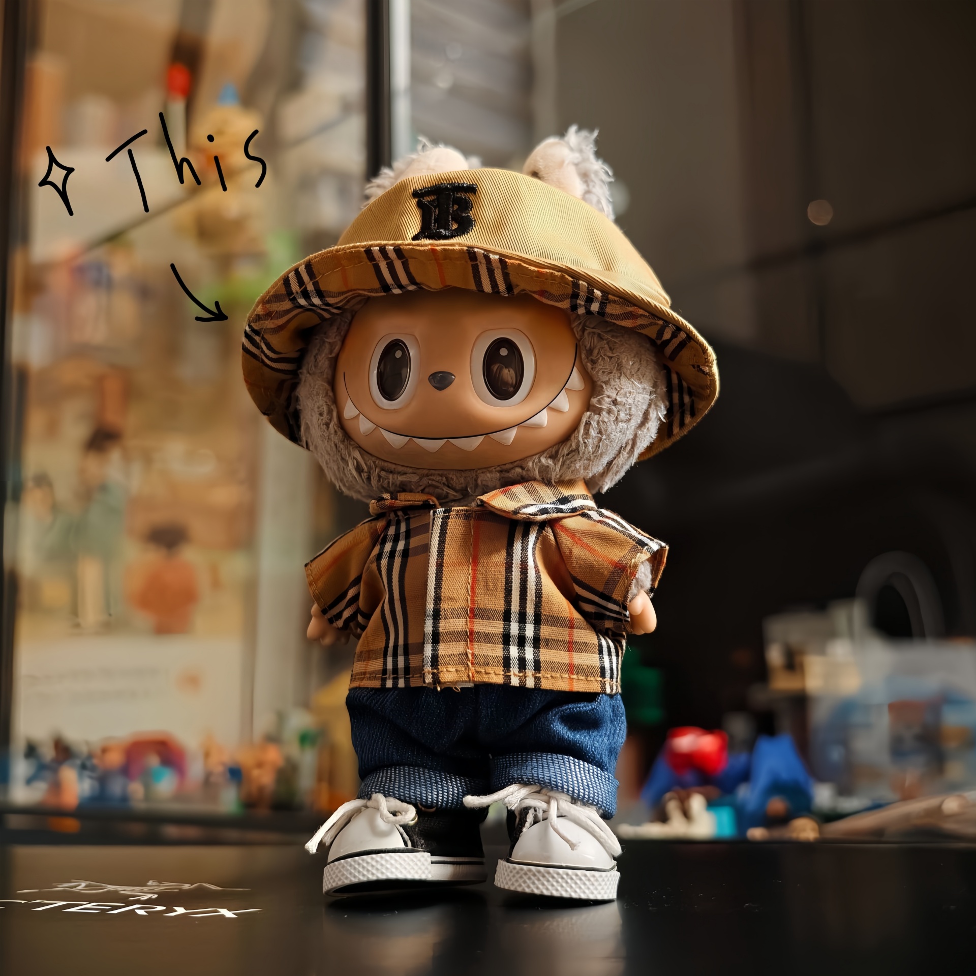 拉布布娃衣复古条纹衬衫牛仔裤