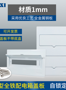 全金属铁盖板TX型PZ30配电箱面板12/16/20/24回路强电布线箱盖子