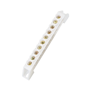 桥型零线排5/7/10孔配电回路箱零地排6*9白色并线接地铜接线端子