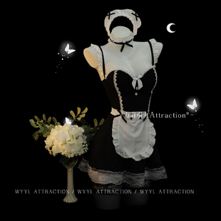 吸引力「灰姑娘」女仆裙cos装 小胸战袍性感衣服****制服qqny内衣