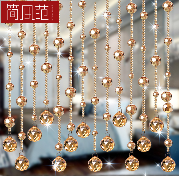 水晶珠帘隔断帘客厅免打孔家用
