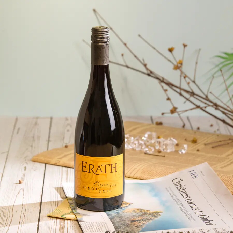 【多汁的樱桃覆盆子和玫瑰花瓣】爱琅思酒园黑比诺干红葡萄酒美国