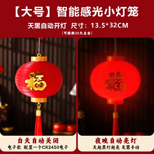 小红灯笼挂饰2026新款免插电子池春节过新年院子户外树上装饰布置