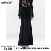 HiimDai 鱼尾半身裙 解构扭结设计修身 夜色华尔兹 V型高腰显瘦