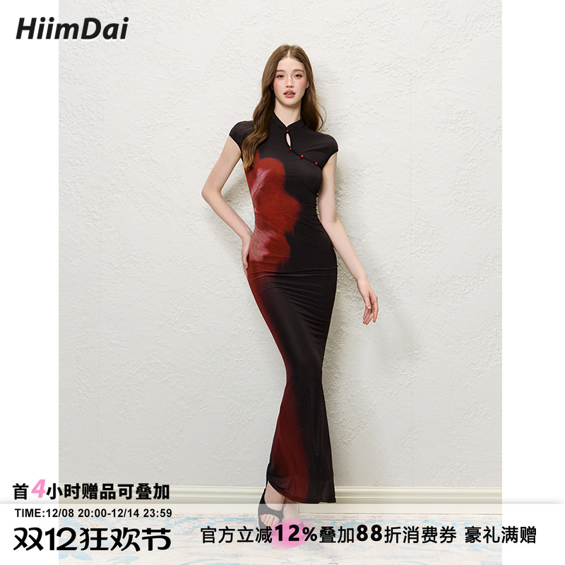 新中式旗袍裙HiimDai修身连衣裙