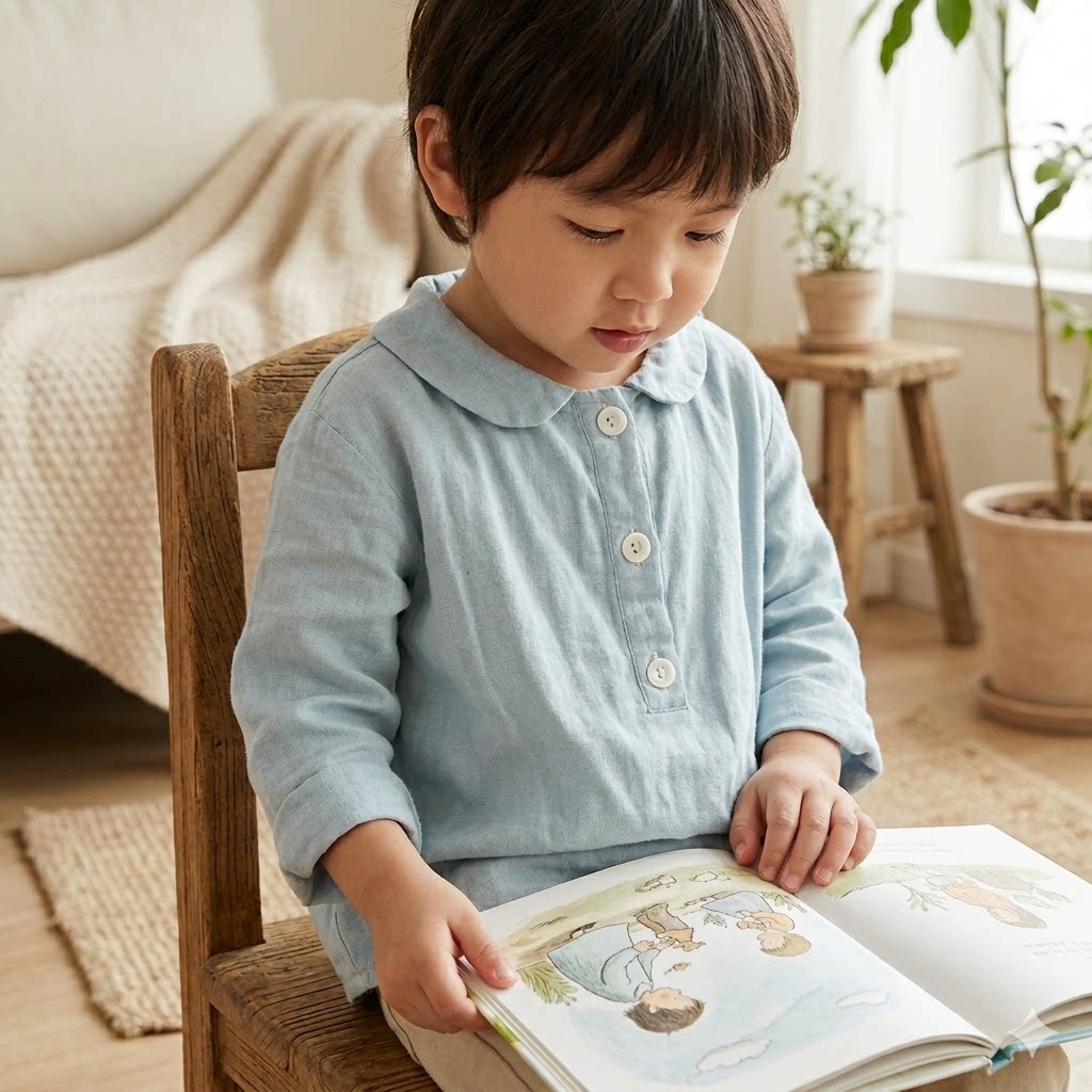 2026春季新款女童娃娃领衬衣亲肤透气森系学院风长袖衬衫居家