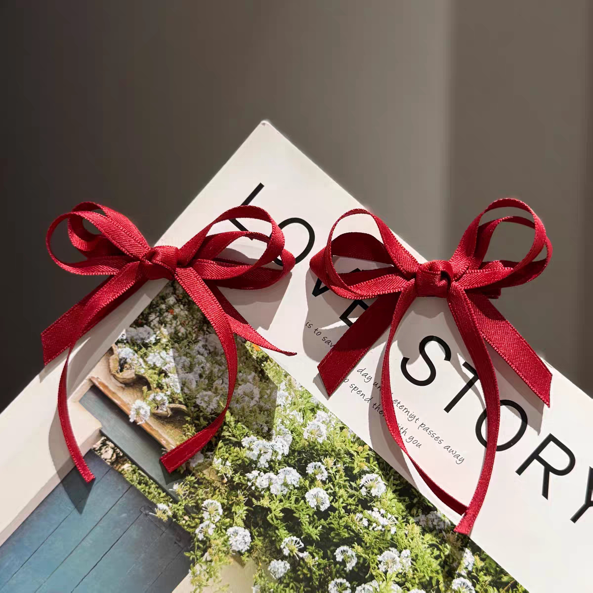 新年红色双层蝴蝶结对夹发夹儿童公主发饰可爱宝宝头饰小女孩发卡