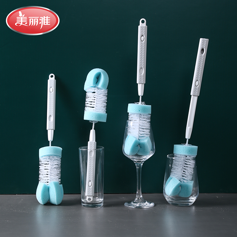 美丽雅伸缩组合杯刷长柄玻璃杯奶瓶保温杯海绵清洁刷去污去茶渍,家庭/个人清洁工具,杯刷/瓶刷,淘宝优惠券,粉丝福利购,淘宝优惠卷