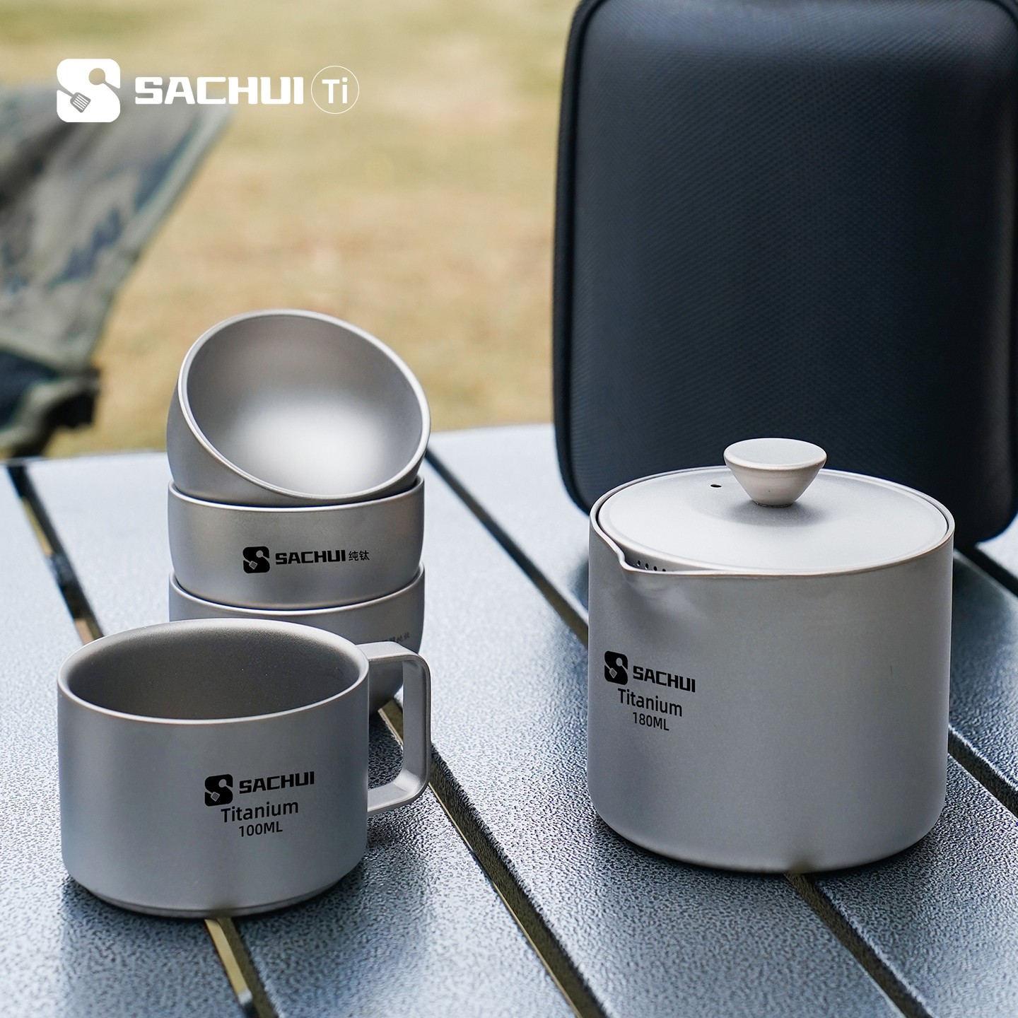 纯钛旅行茶具套装户外露营旅游便携式双层泡茶器泡茶壶快客杯高档,餐饮具,旅行茶具,淘宝优惠券,粉丝福利购,淘宝优惠卷