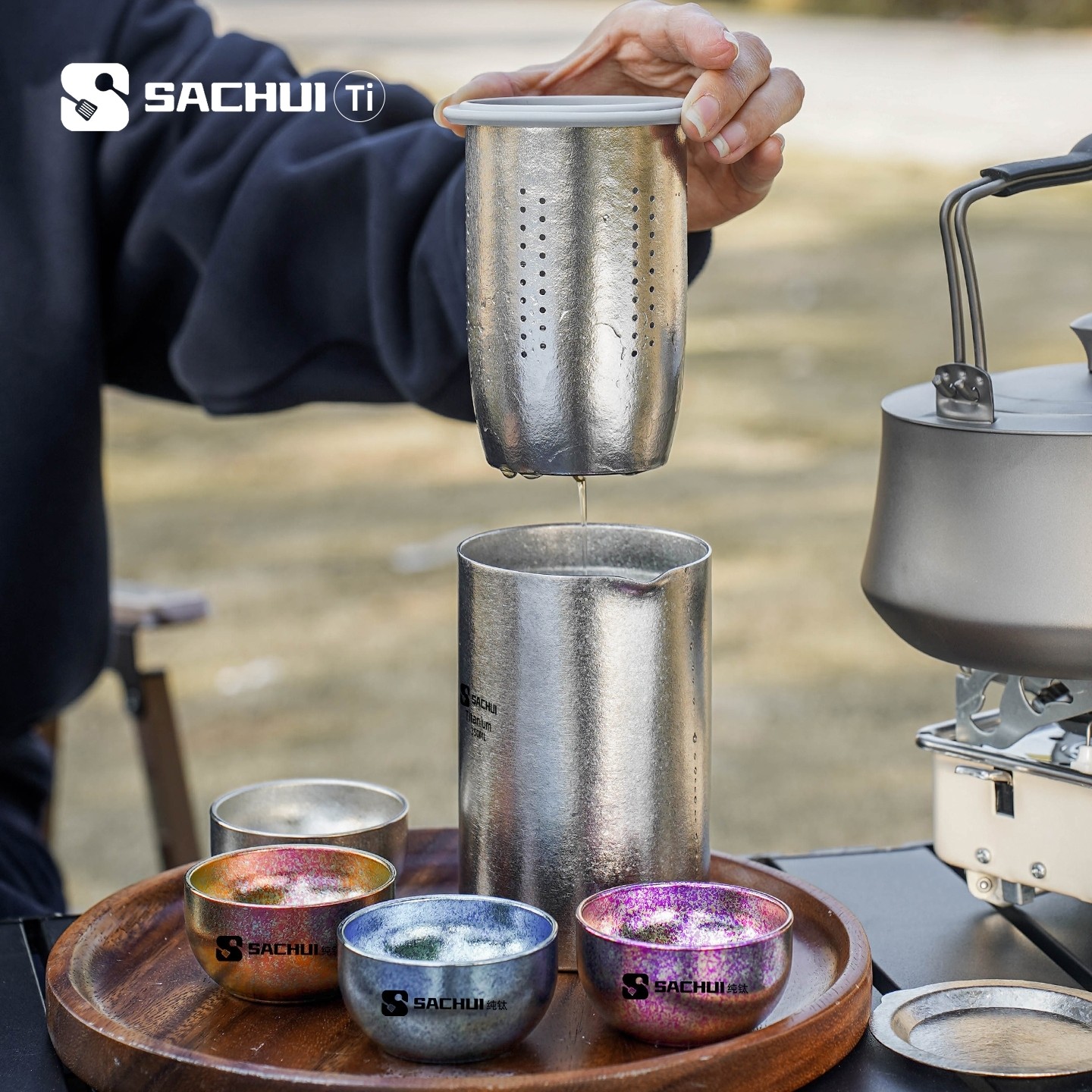 纯钛茶具套装户外便携式功夫茶具一人旅行泡茶神器钛杯焖茶水杯子,餐饮具,旅行茶具,淘宝优惠券,粉丝福利购,淘宝优惠卷