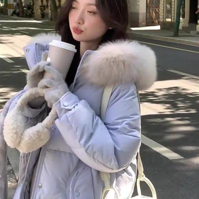 羽绒服女款2024年新款高端大毛领中长款90白鸭绒洋气显瘦冬季外套