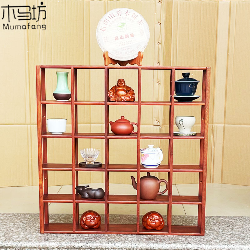 木马坊红木茶壶茶杯收纳架花梨木