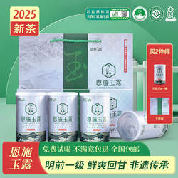 蓝焙2025恩施玉露绿茶新茶茶叶一杯香硒茶蒸青工艺茶高档礼盒罐装