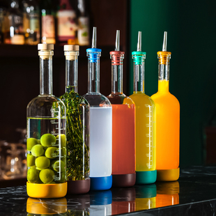 Inmeet酒吧调酒带底果汁饮料泡酒瓶瓶自酿葡萄酒瓶果酒瓶空酒瓶子