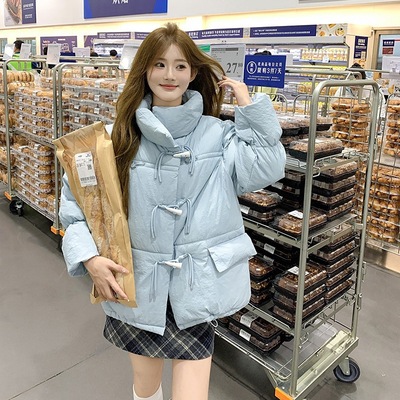 牛角扣棉衣女冬季学院风