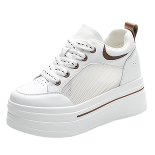 网鞋女内增高透气网面薄款2026夏春新款小个子小码松糕小白鞋女鞋